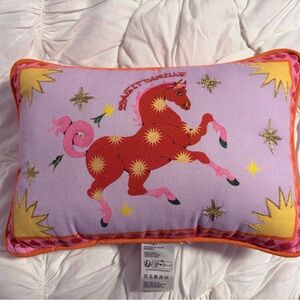 Lou Benesch x Anthropologie Mini Sagittarius Stargazer Embroidered Cotton Pillow